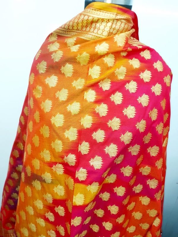 ORANGE PINK SHADED DUPATTA