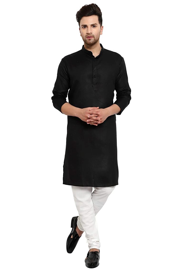black_kurta_white_trouser_pajama_mukatsari_kurta_pajama_regular_fit_100_giza_cotton_