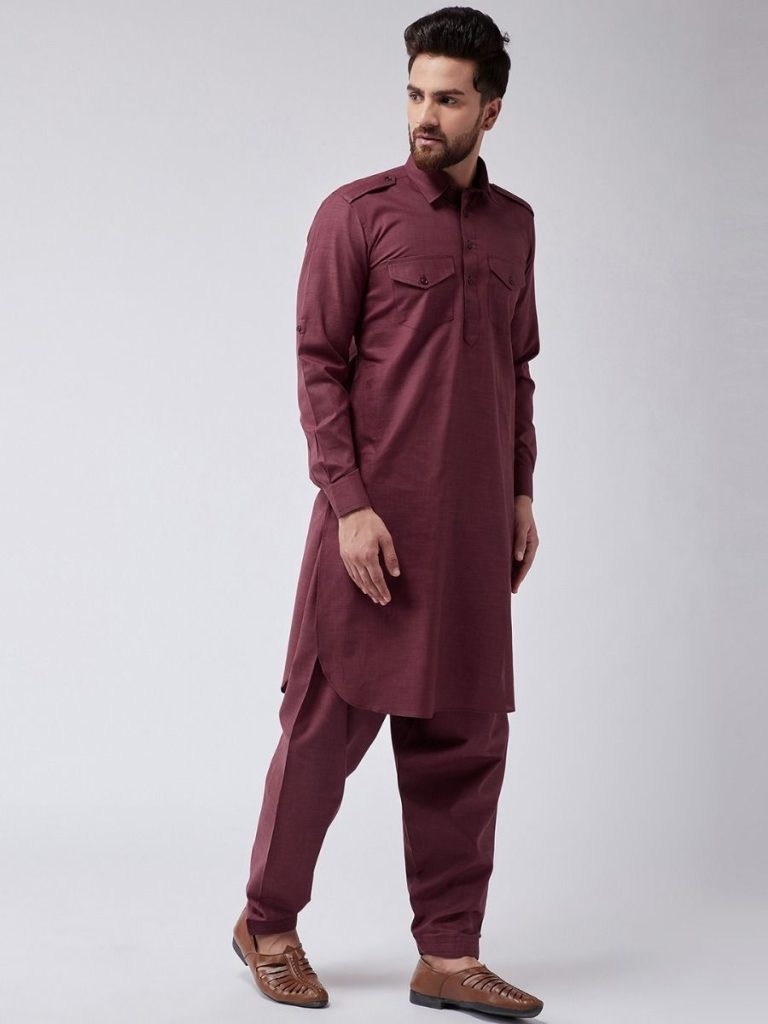dark_maroon_pathani_suit_mukatsari_kurta_pajama_regular_fit_100_giza_cotton