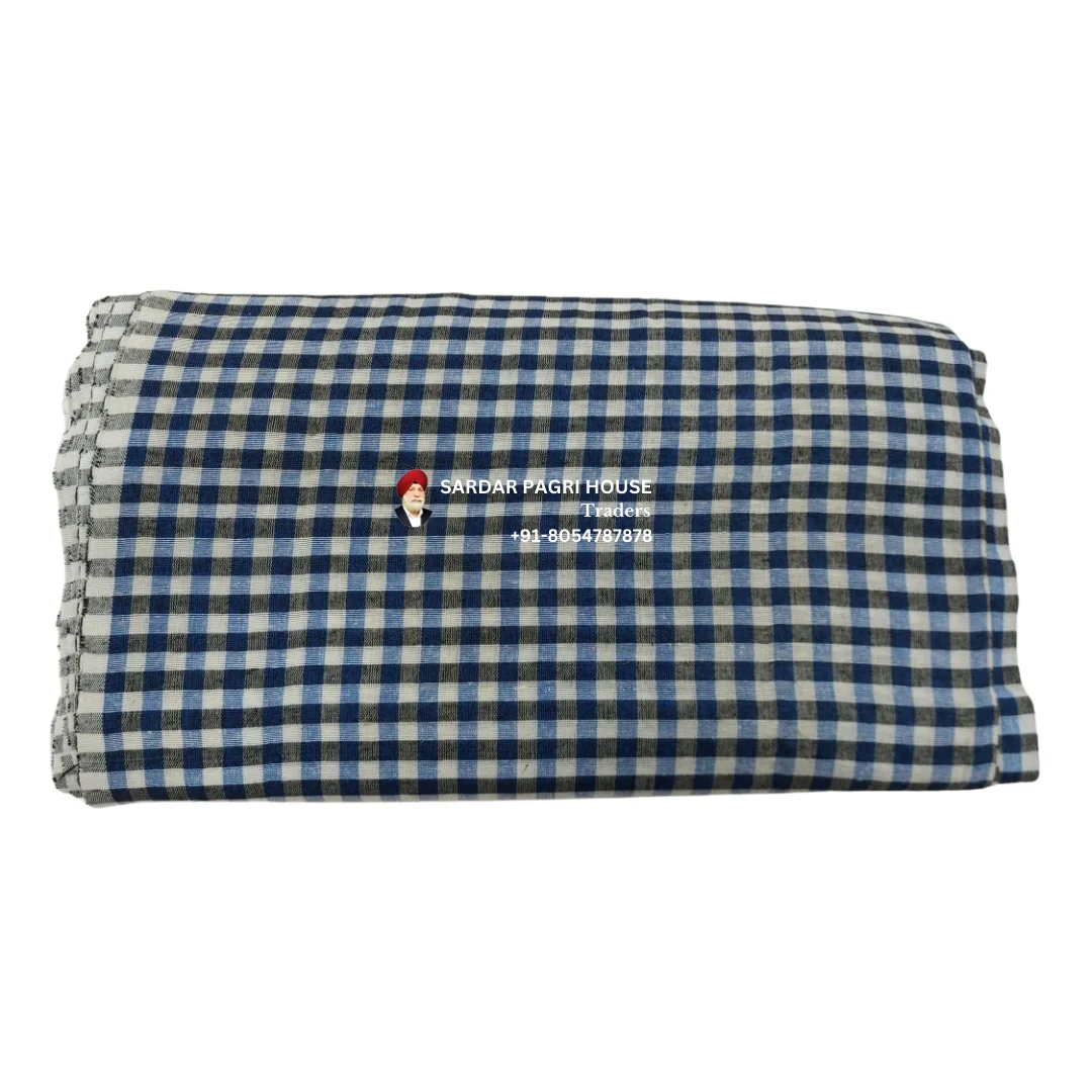 Aegean Blue Check Punjabi Parna