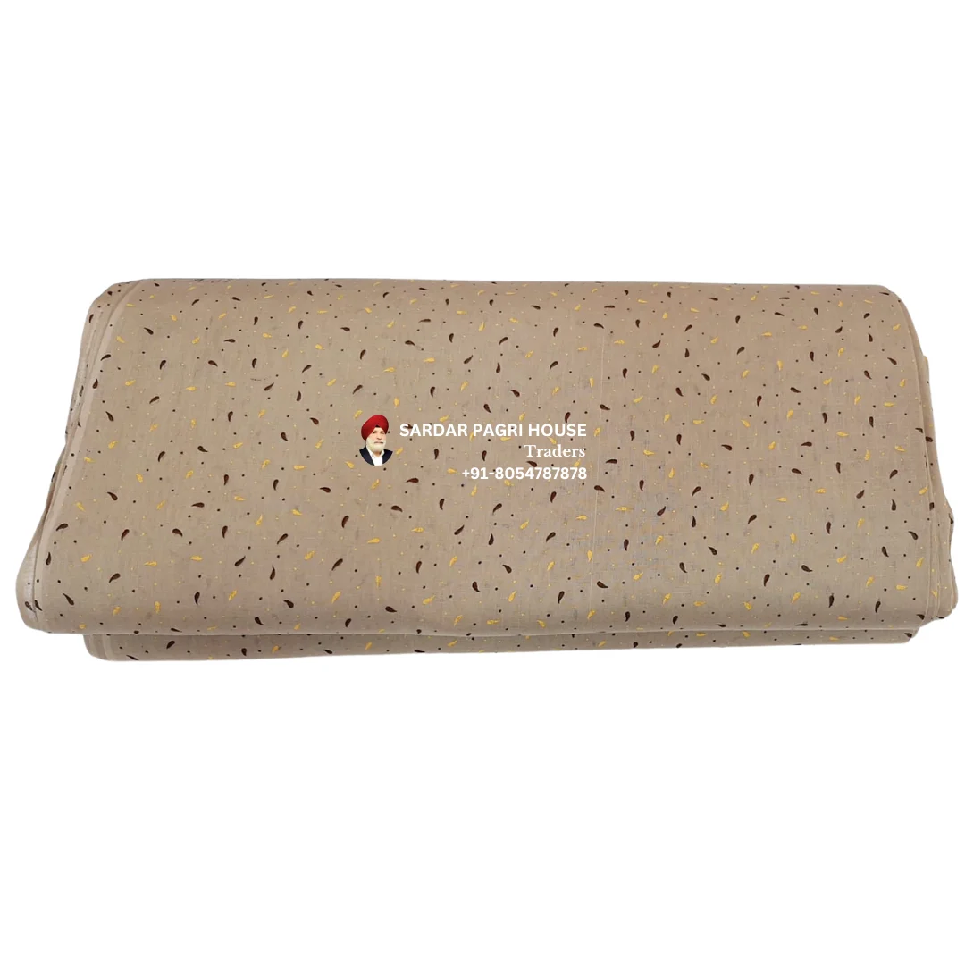 Almond Brown Printed Sikh Turban