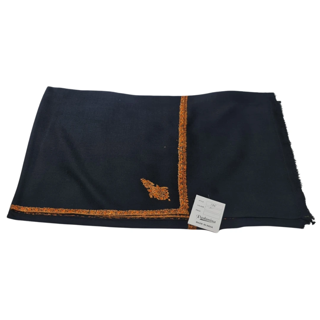 Black Pure Wool Lohi/Shawl for Men