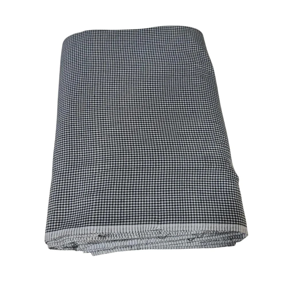 Black & White Small Check Punjabi Parna - Cotton Dabbi Parna