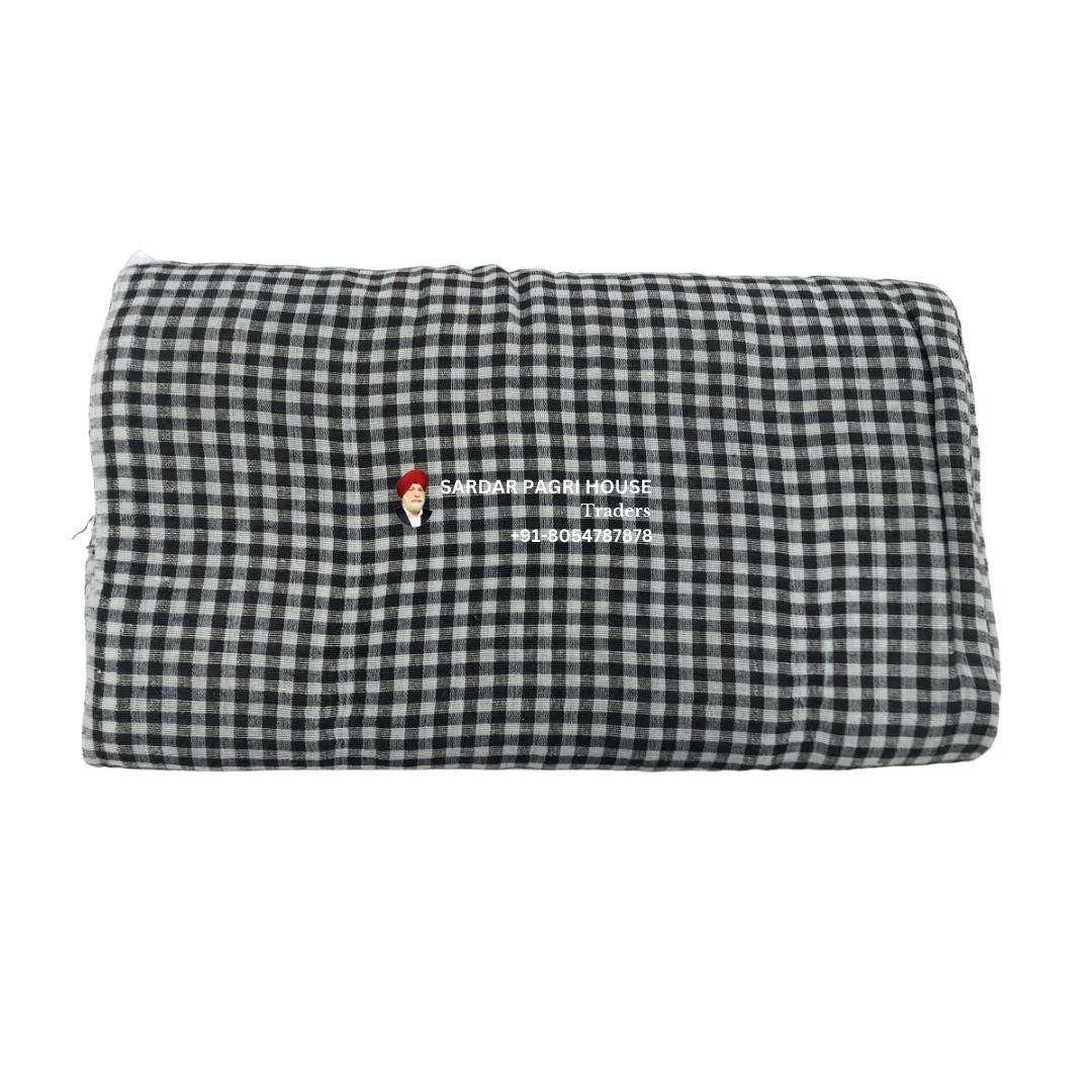Black & White Small Check Punjabi Parna