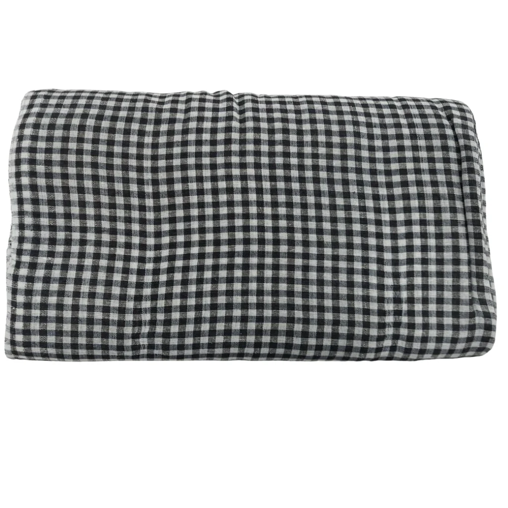 Black & White Small Check Punjabi Parna - Cotton Dabbi Parna