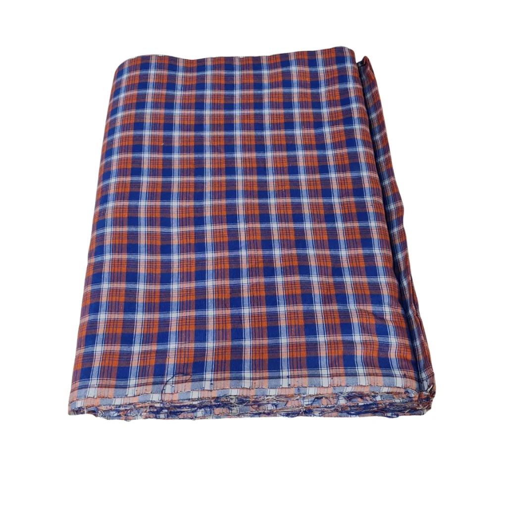 Blue & Orange Punjabi Parna - Cotton Dabbi Parna