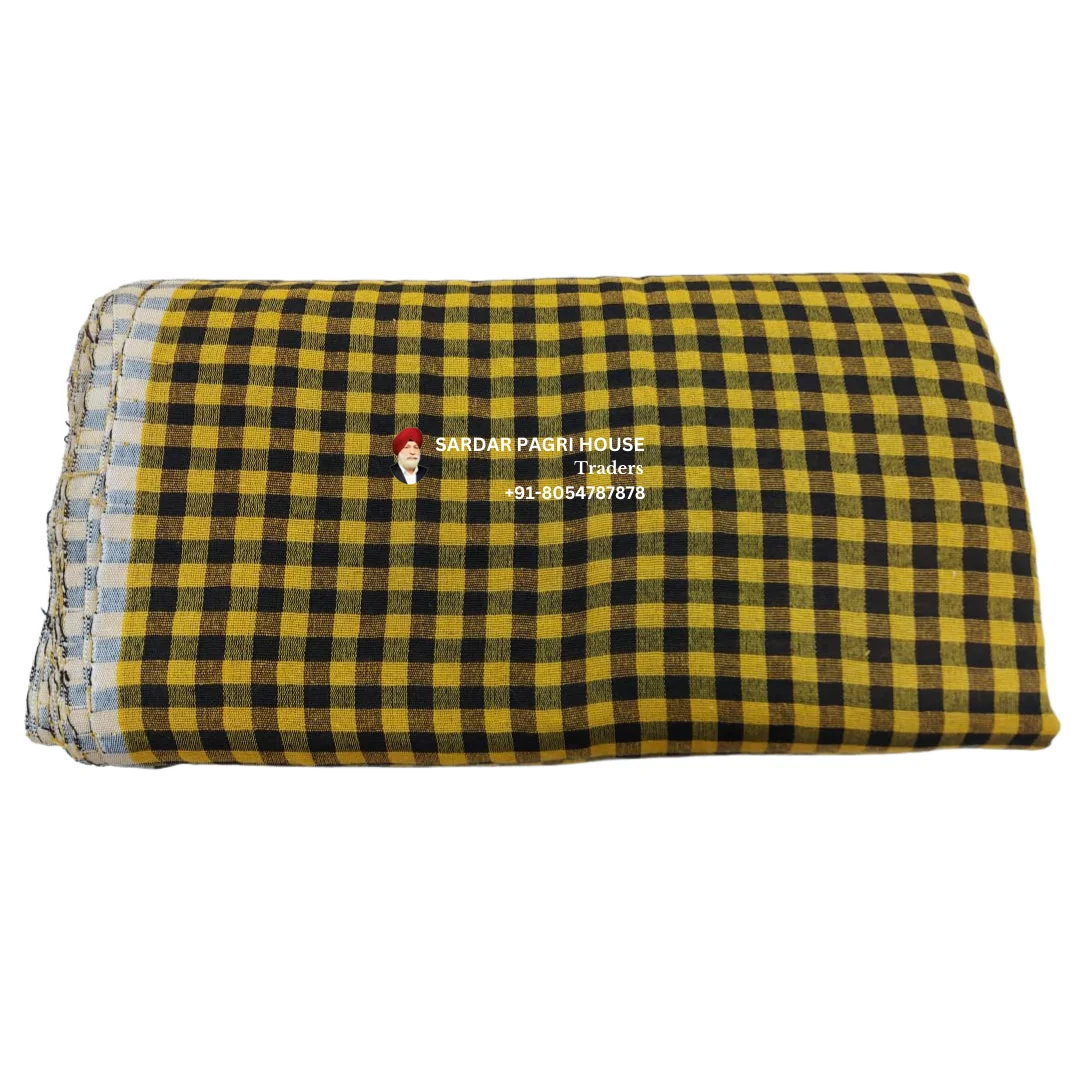 Canary Yellow Check Punjabi Parna