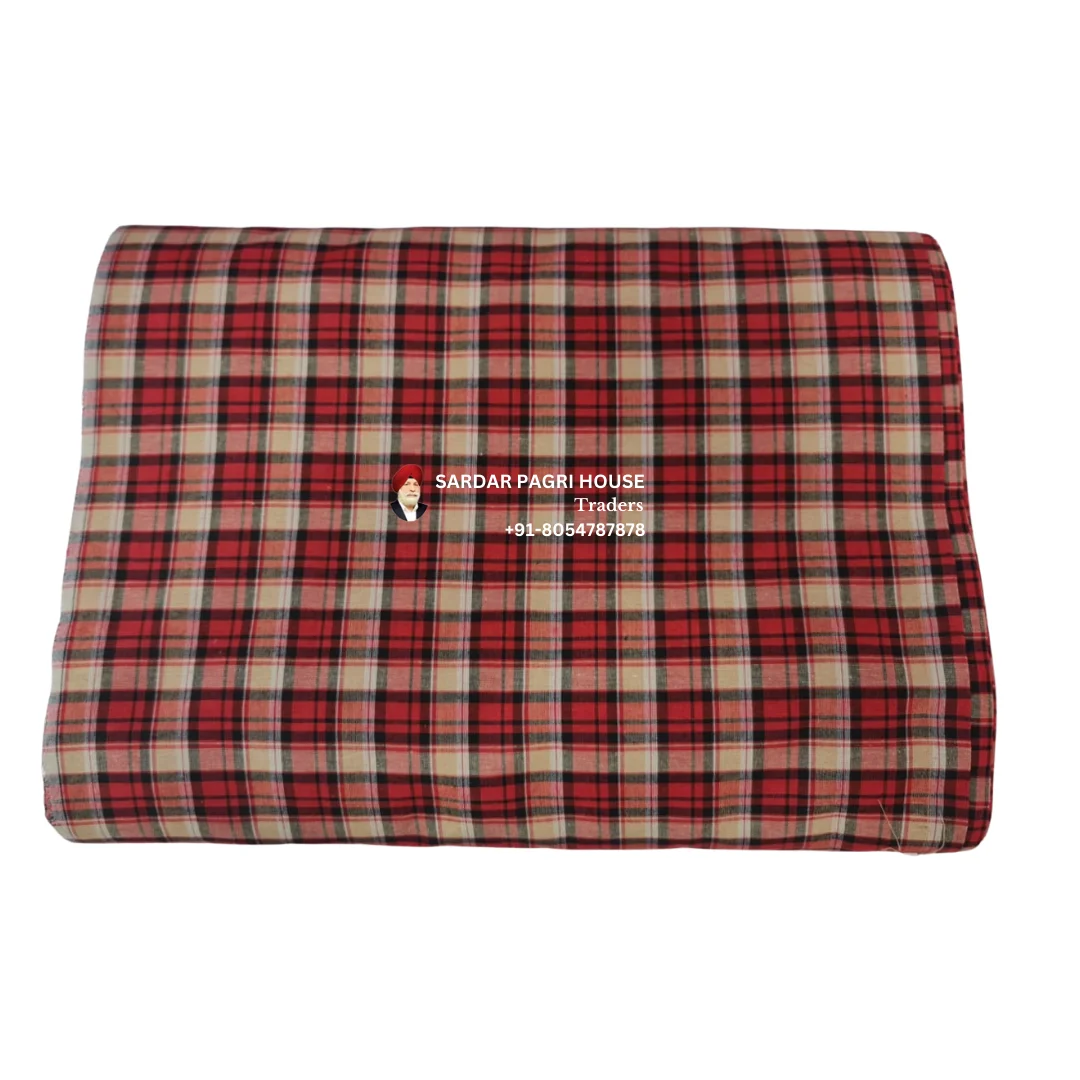 Candy Red Check Punjabi Parna