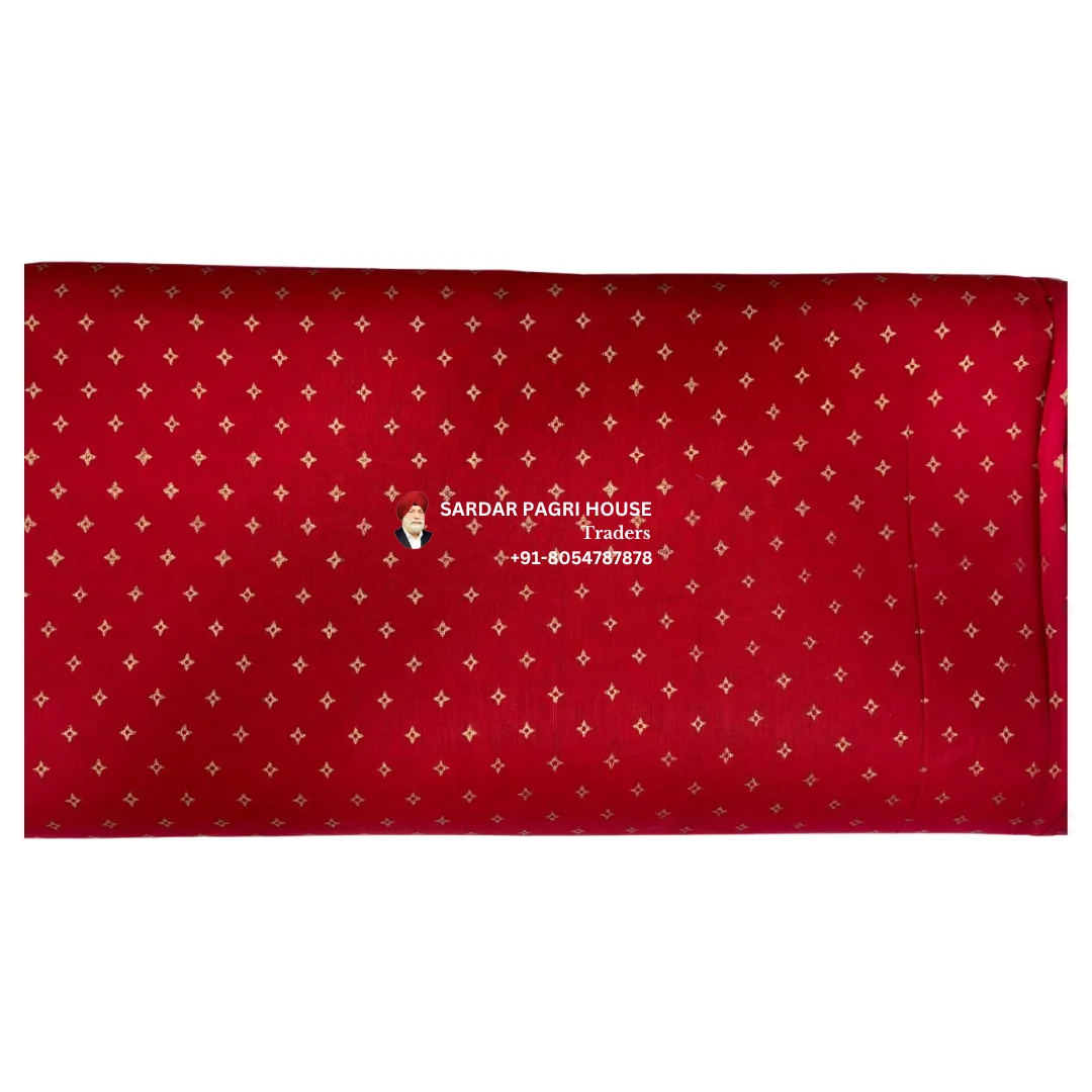 Cherry Red Printed Sikh Turban