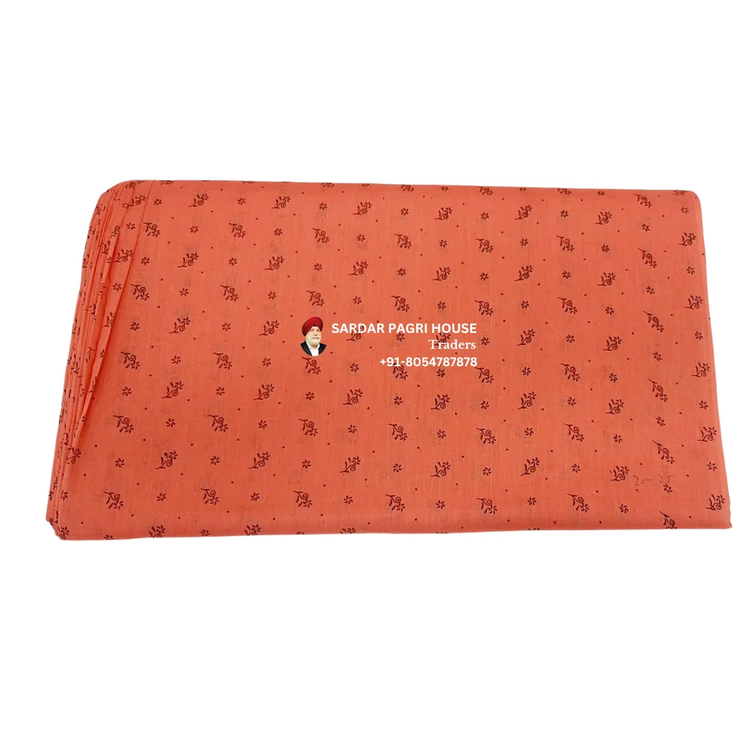 Coral Pink Printed Sikh Turban