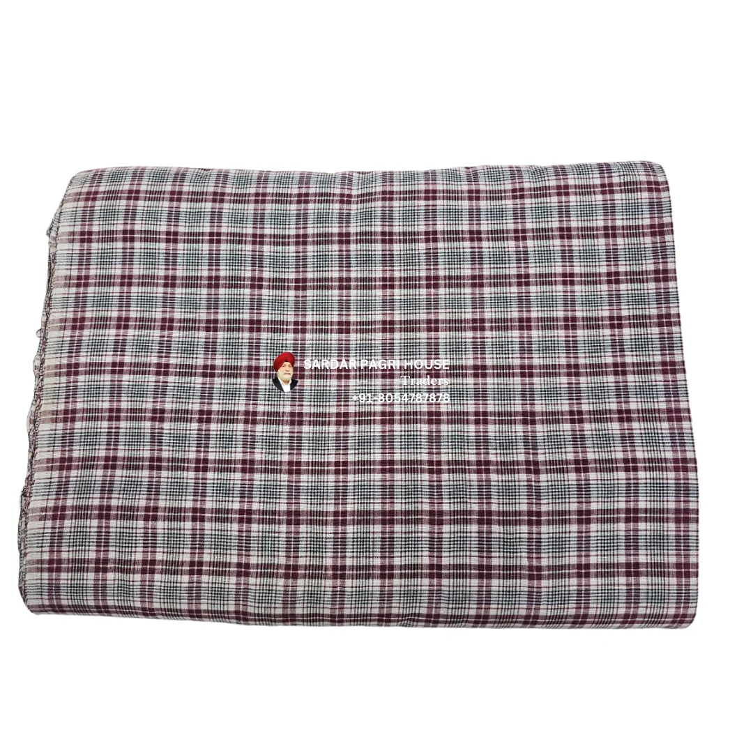Cordovan Red Check Punjabi Parna