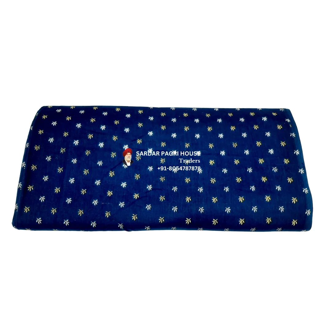 Dark Sapphire Blue Printed Sikh Turban