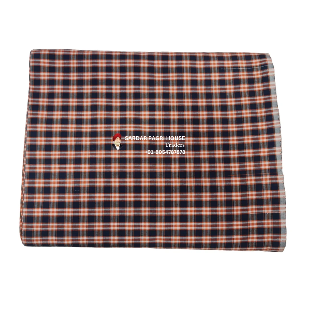 Desert Orange Check Punjabi Parna