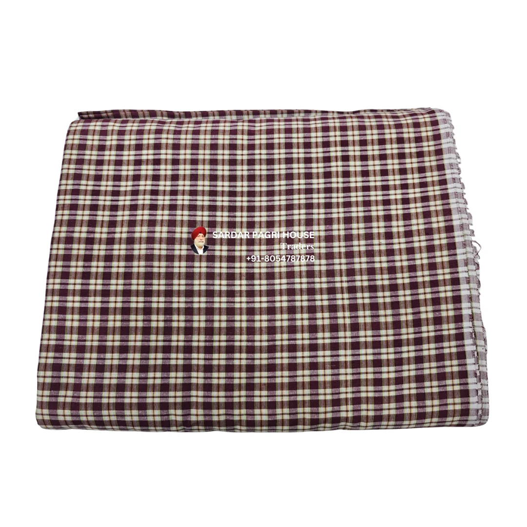 Garnet Red Check Punjabi Parna