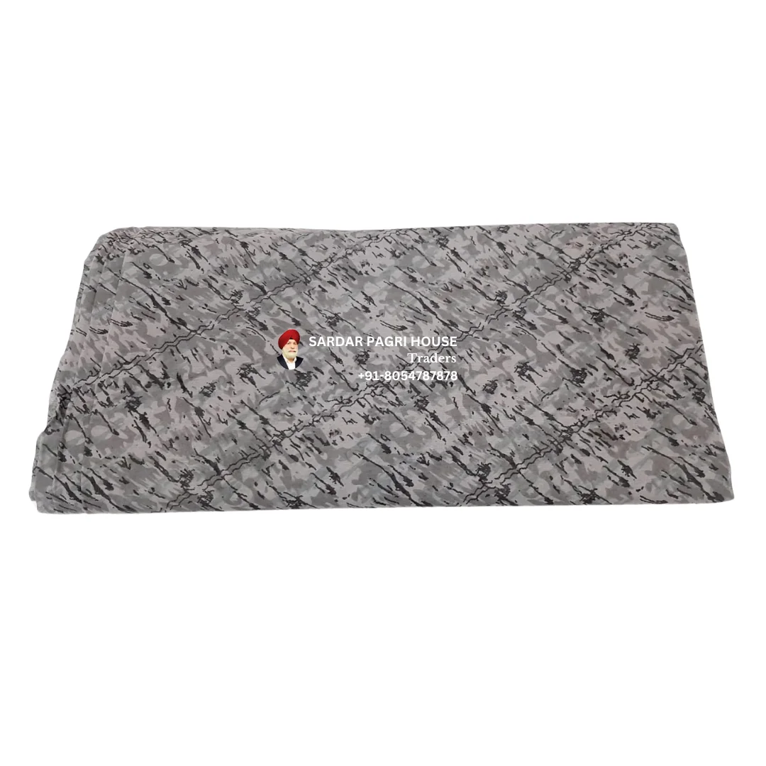 Grey Printed Sikh Turban