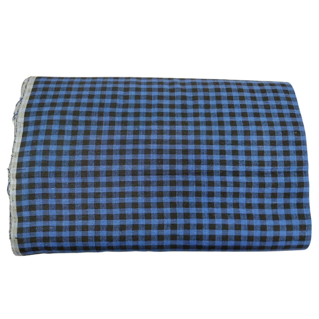 Imperial Blue Check Punjabi Parna - Cotton Dabbi Parna