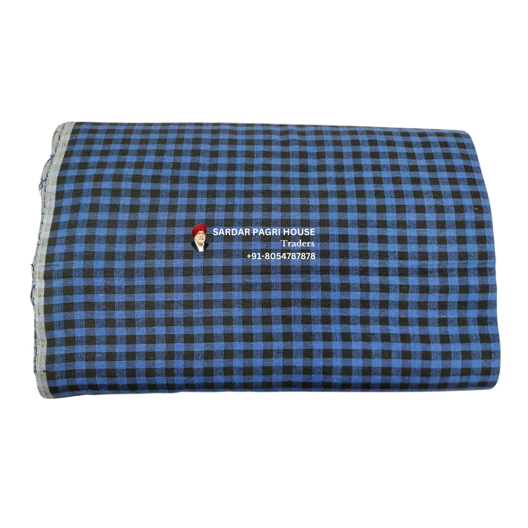 imperial-blue-check-punjabi-parna-