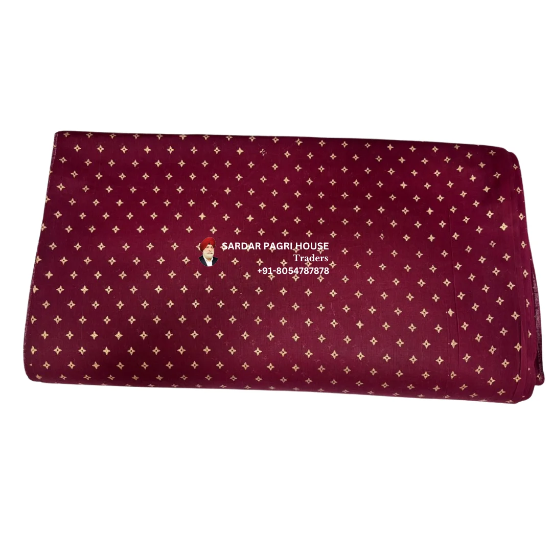 Jam Red Printed Sikh Turban