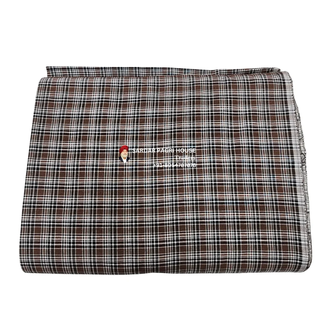 Mocha Brown Check Punjabi Parna