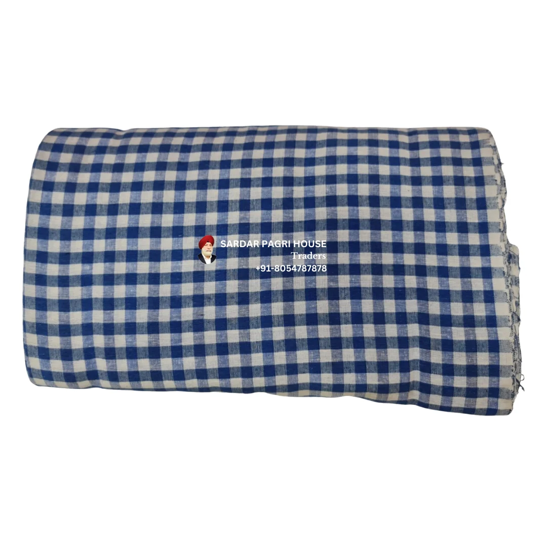Navy Blue Check Punjabi Parna