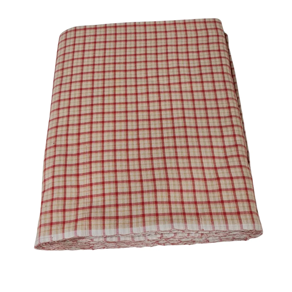 peach and red check parna