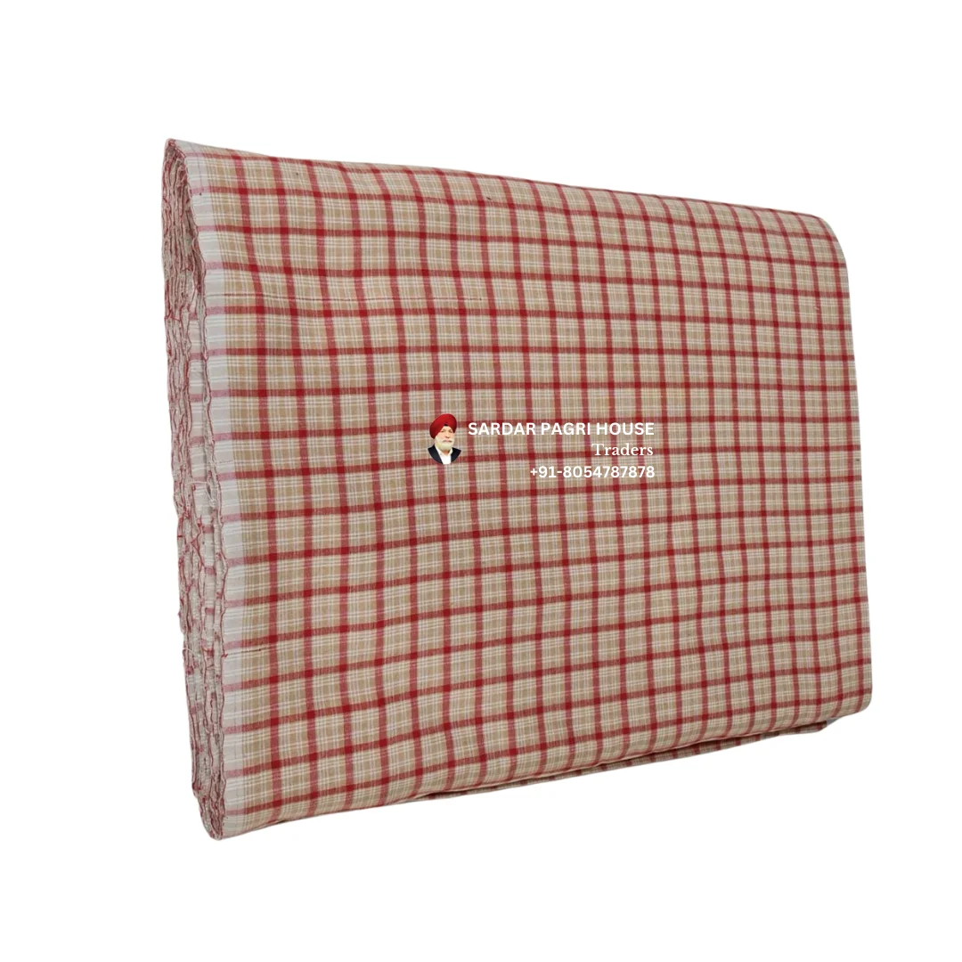 peach and red check parna
