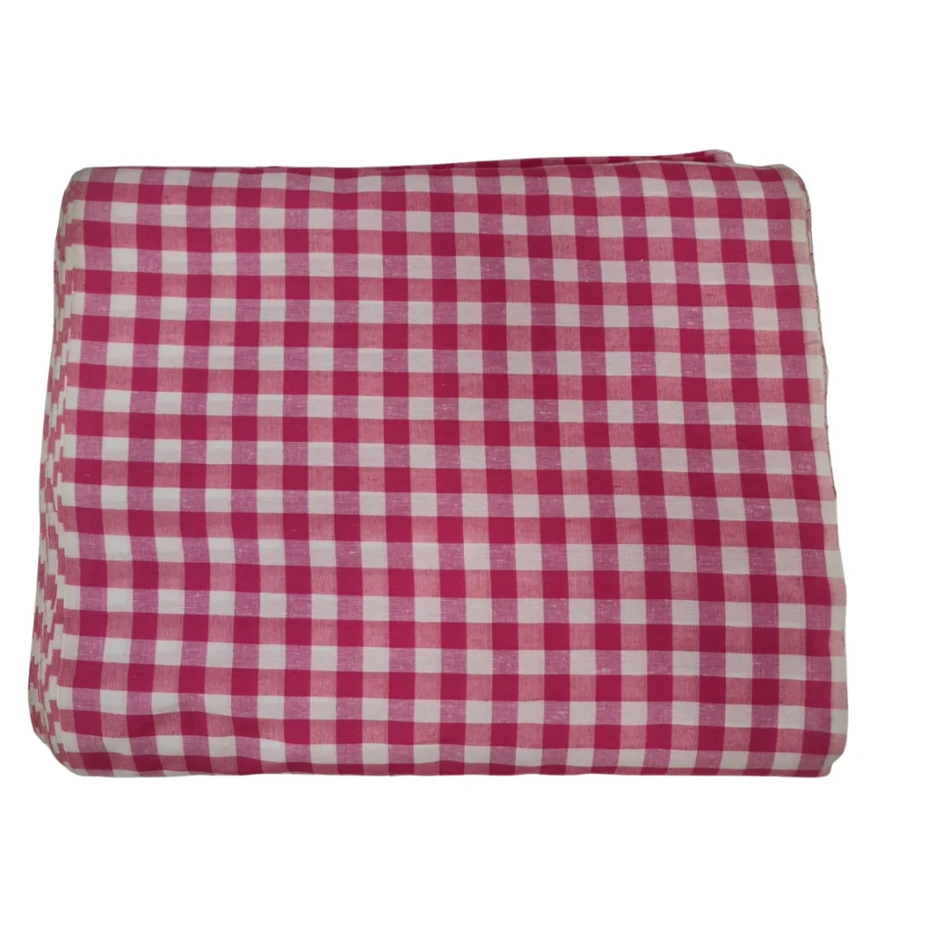 Pink & Red Check Punjabi Parna