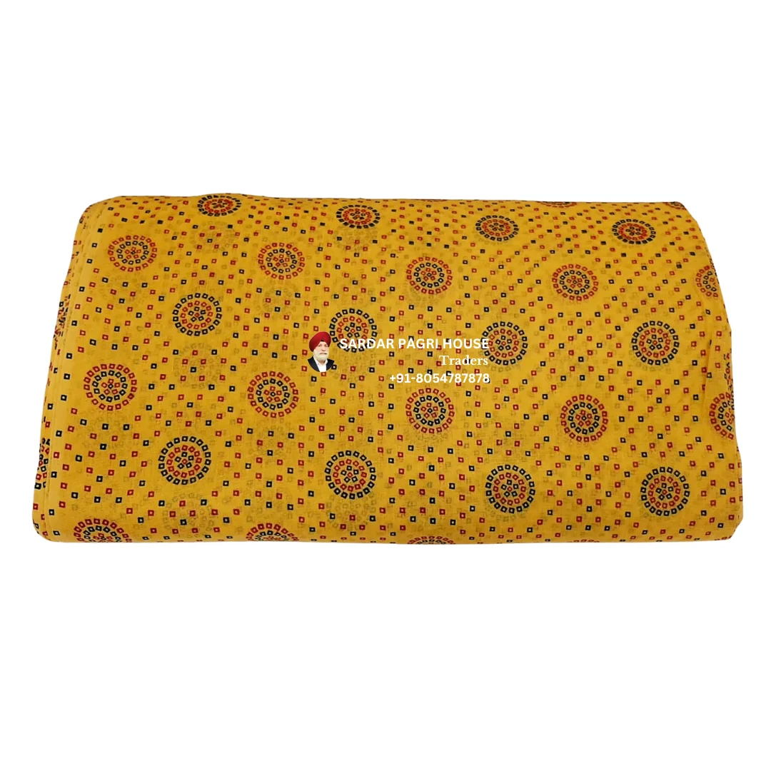 Saffron Printed Sikh Turban