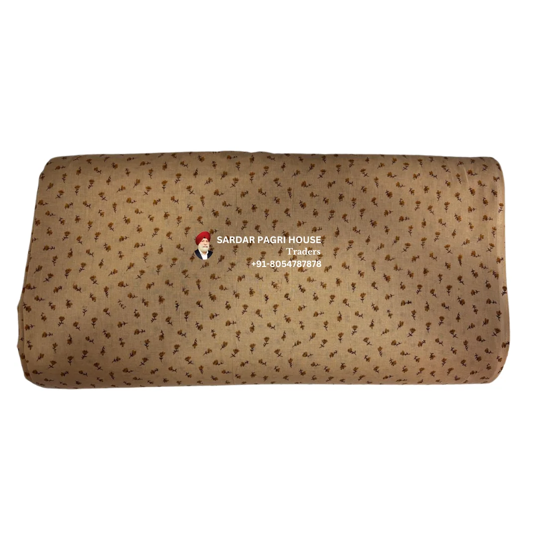 Tan Brown Printed Sikh Turban