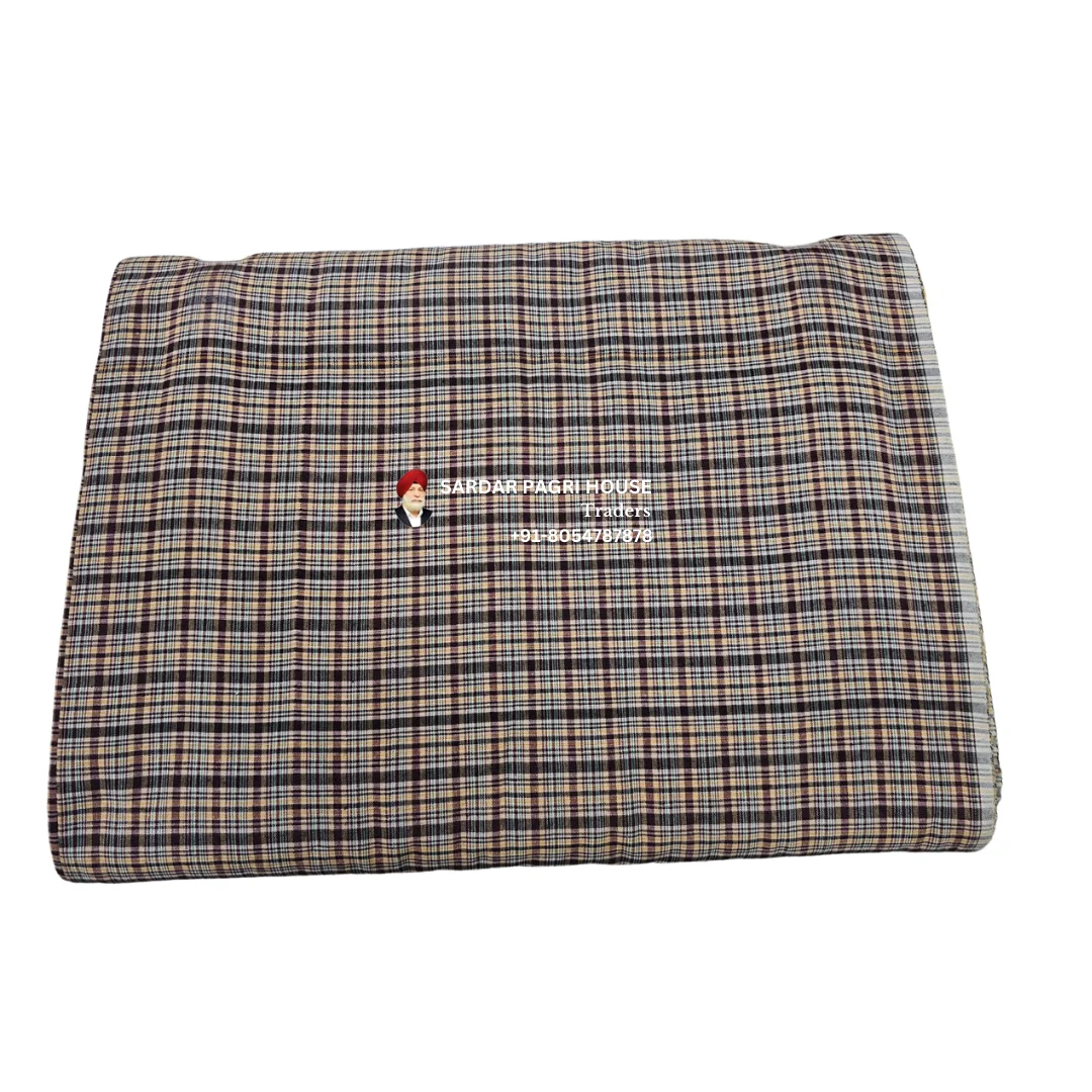 Taupe Small Check Punjabi Parna