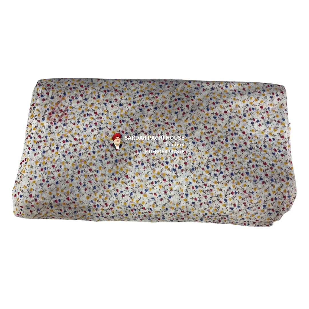 Vista White Printed Sikh Turban