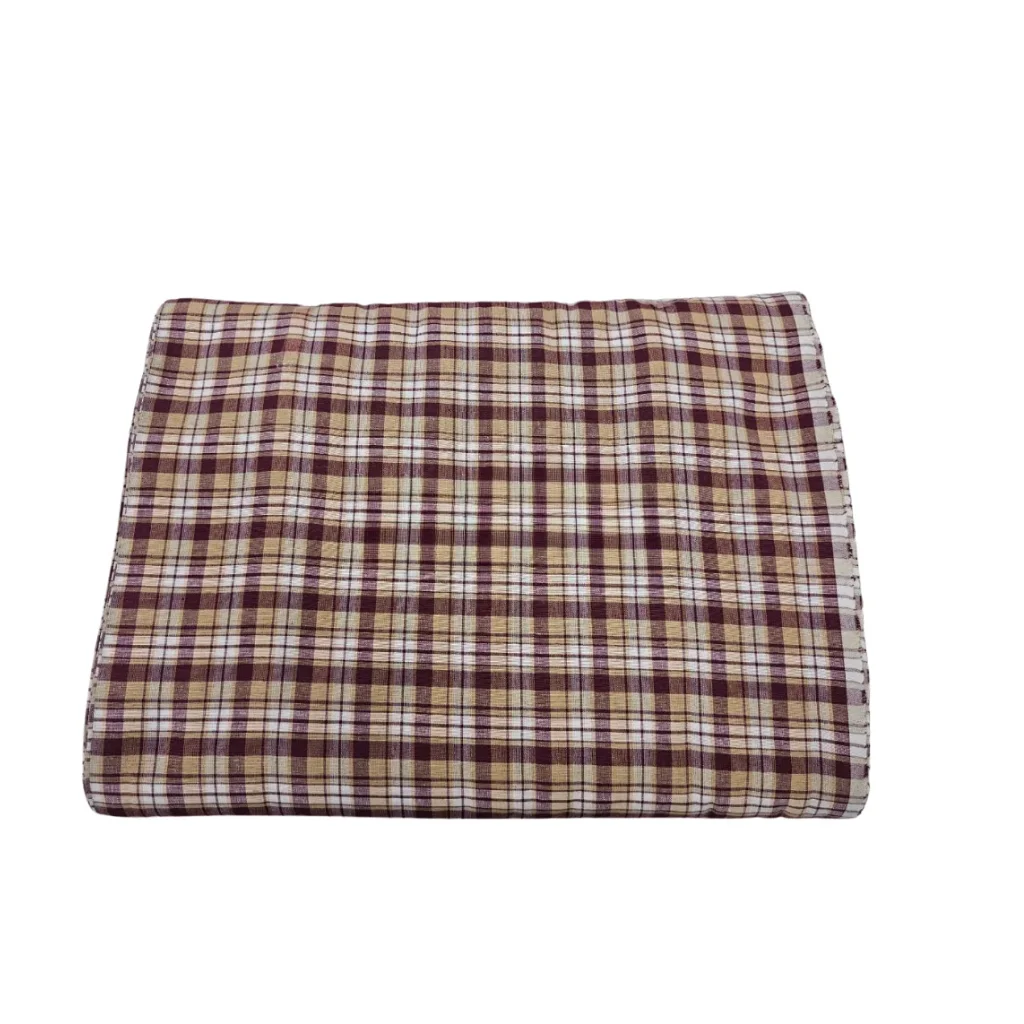 White & Brown Punjabi Parna - Cotton Dabbi Parna