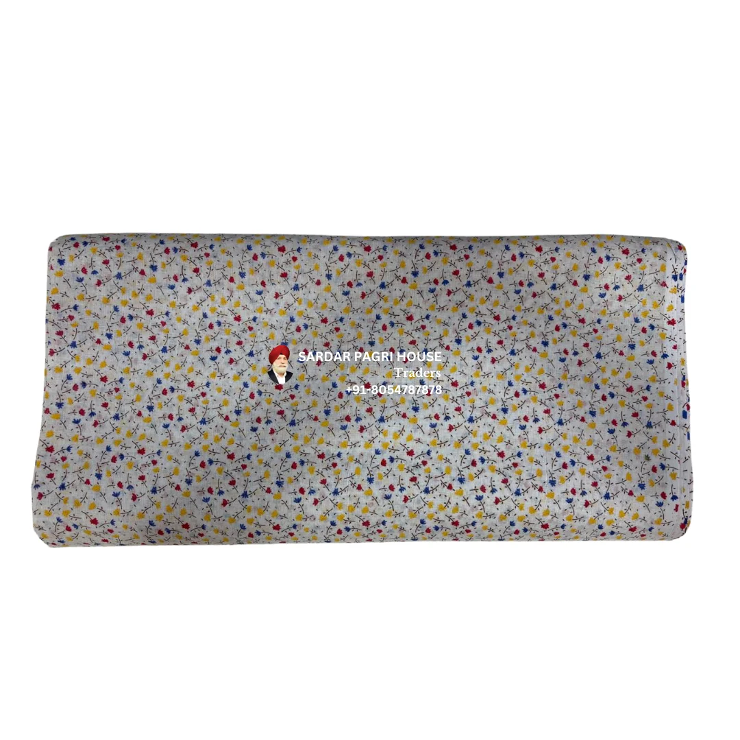 White Printed Sikh Turban