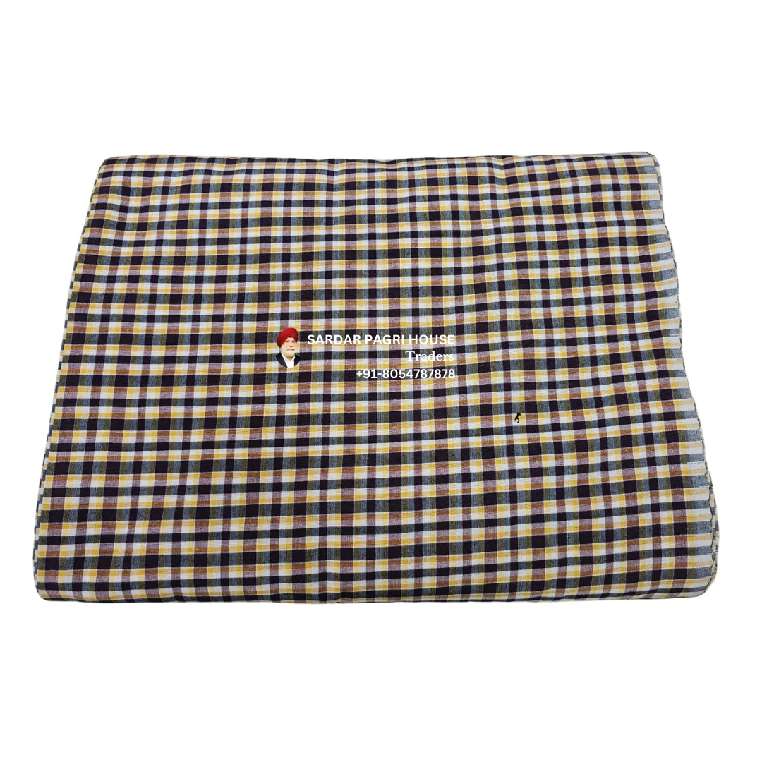 yellow small check punjabi parna