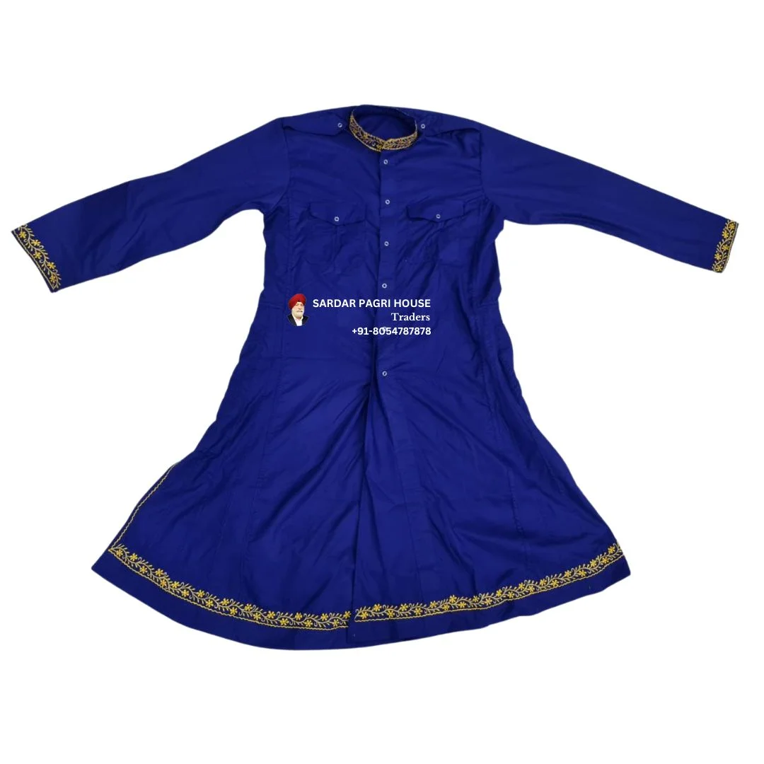 Akali Blue Embroidered Nihang Chola in Poly Cotton