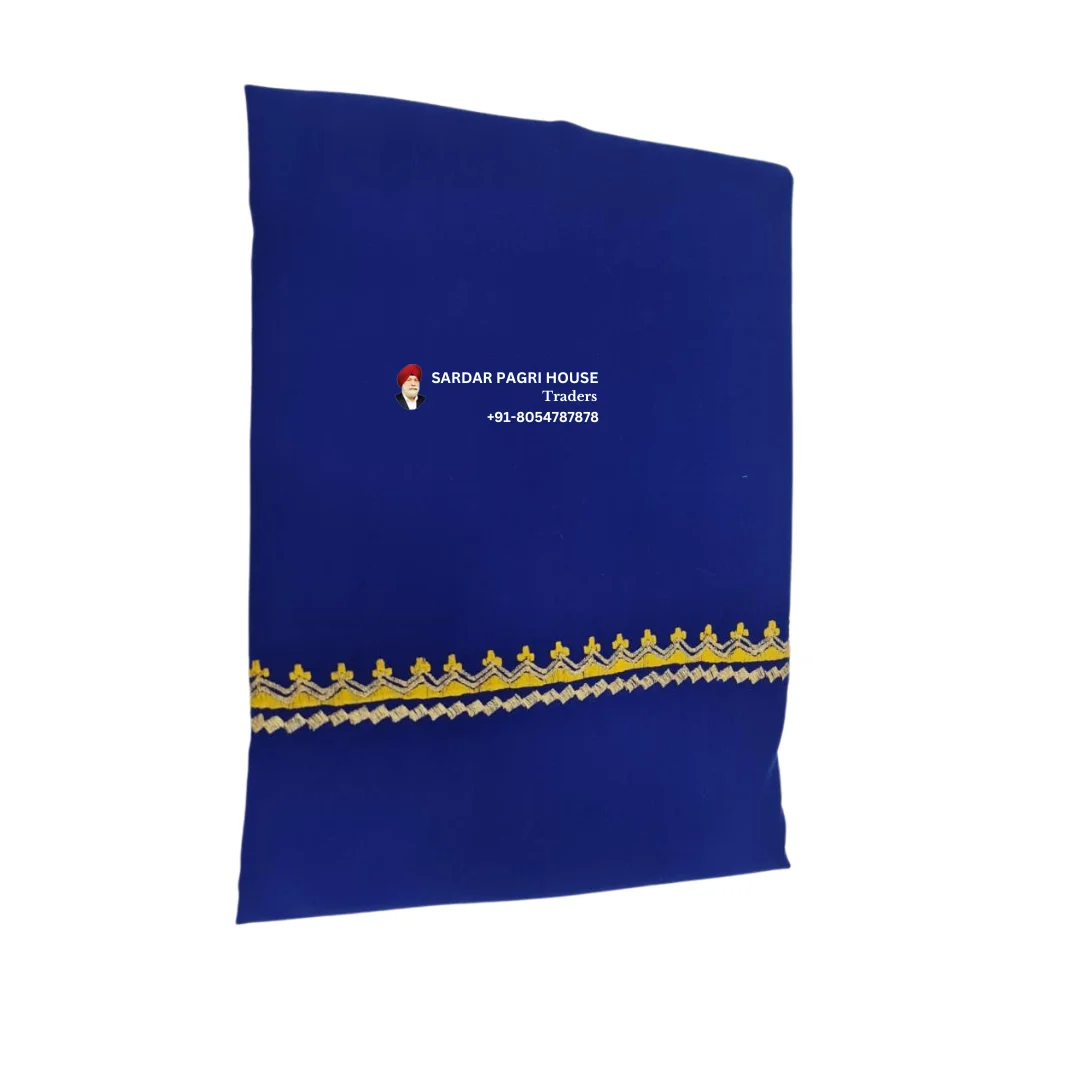 Akali Blue Hazooria With Double Thread Embroidery