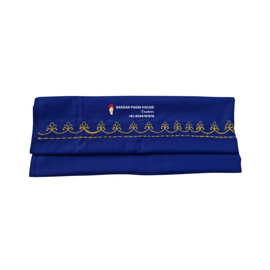 Akali Blue Hazooria With Single Thread Embroidery