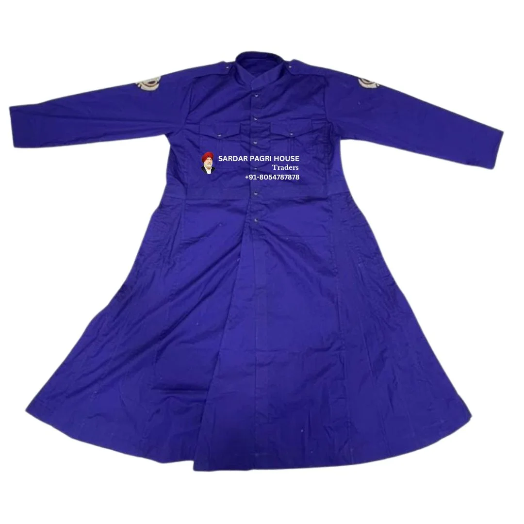 Akali Blue Plain Nihang Chola in Poly Cotton