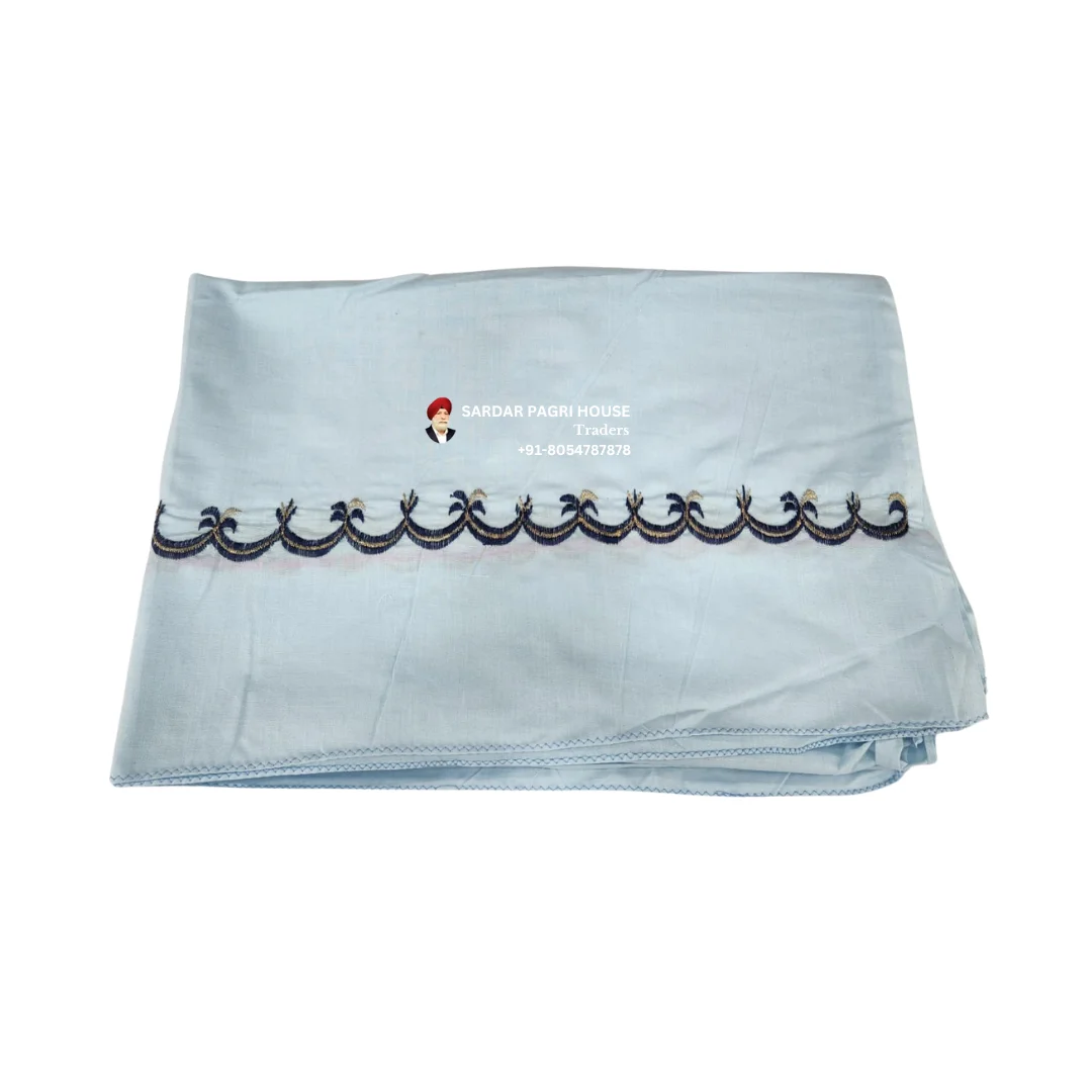 Alice Blue Hazooria With Double Thread Embroidery