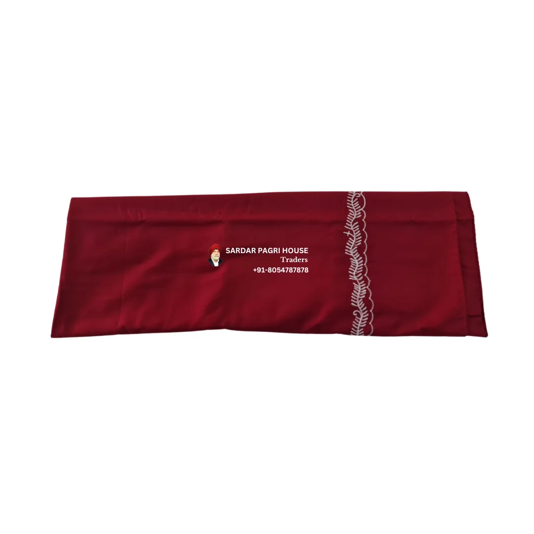 Barn Red Hazooria With Single Thread Embroidery