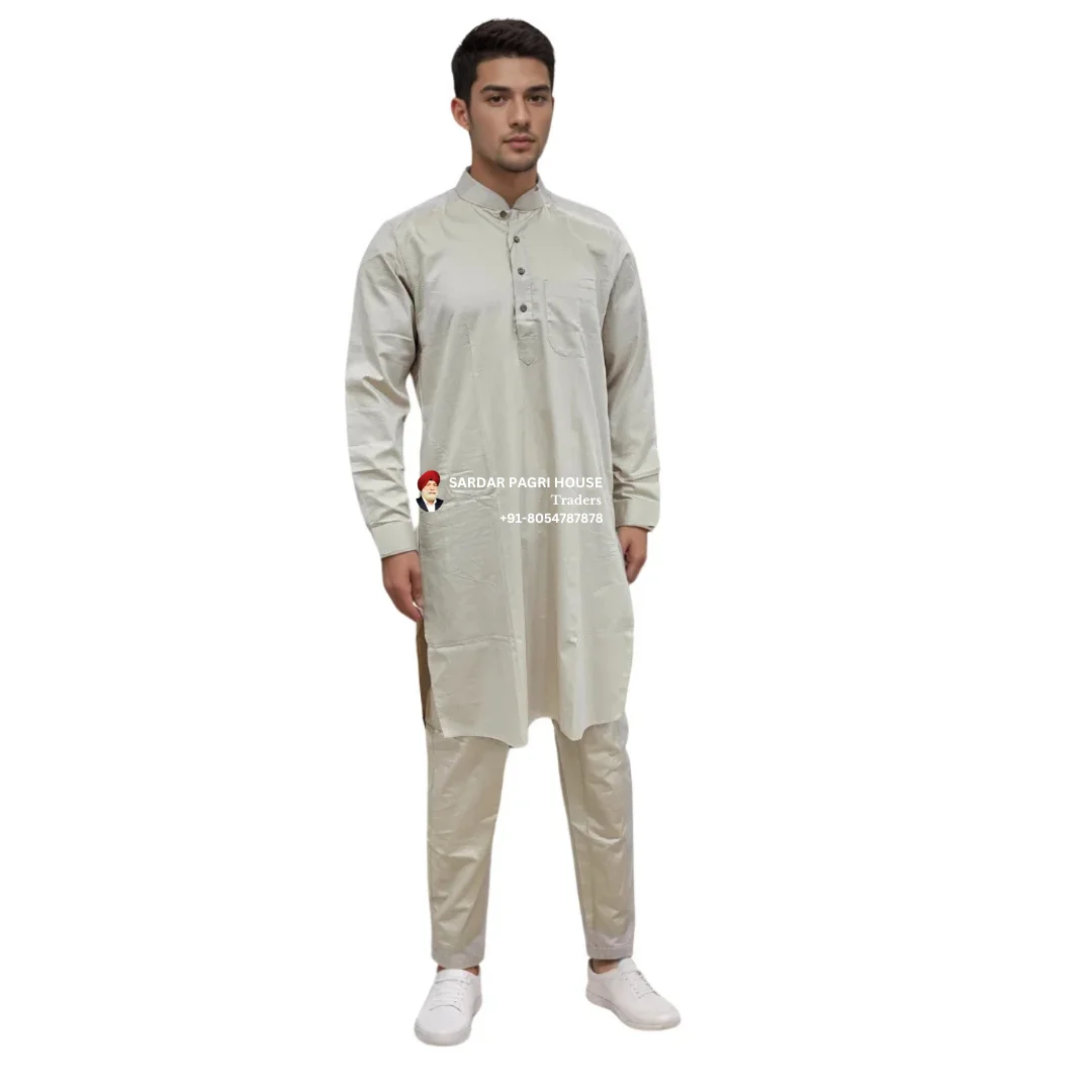 beige-giza-cotton-kurta-pajama-with-ban-collar-main