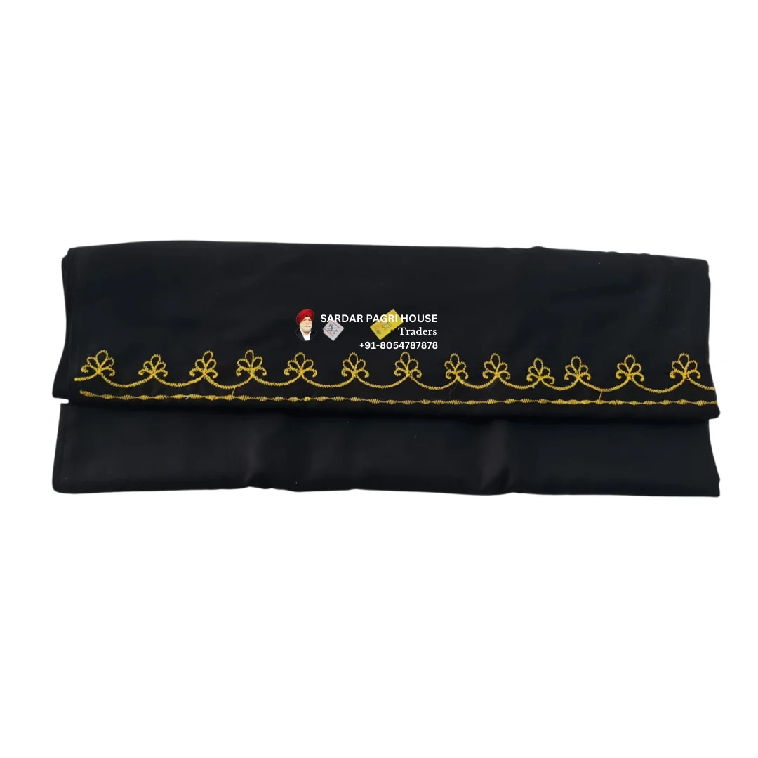 Black Hazooria With Single Thread Embroidery