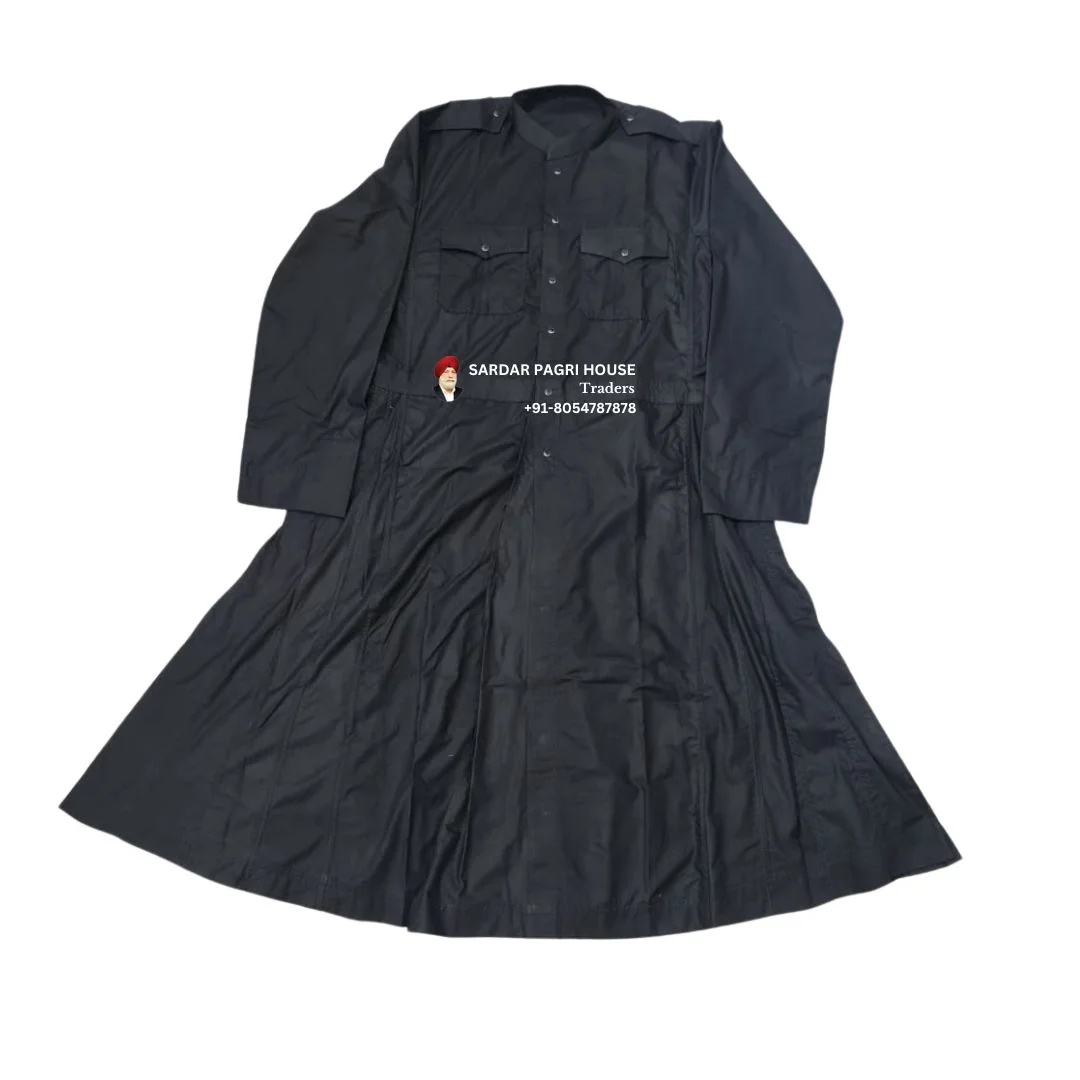 Black Plain Nihang Chola in Poly Cotton