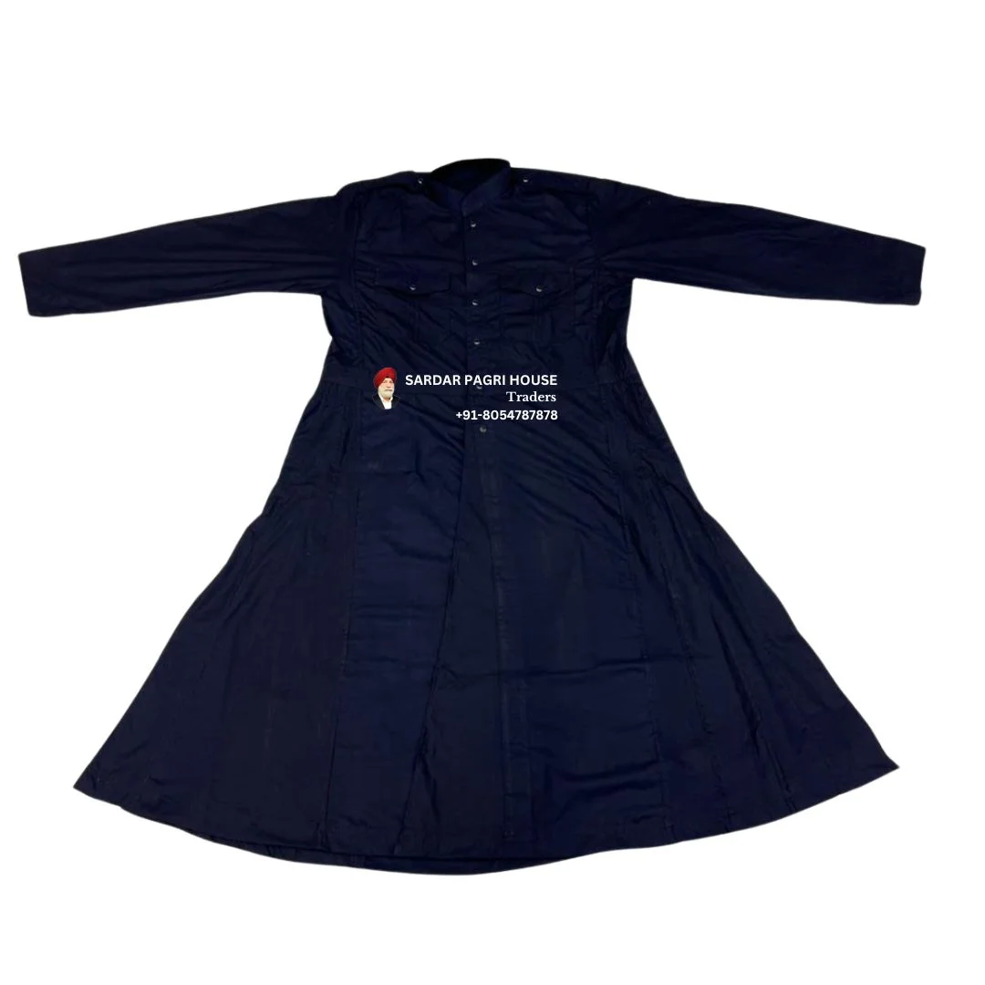 Black Plain Nihang Chola in Poly Cotton