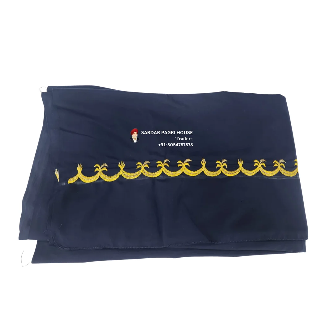 Dark Blue Hazooria With Single Thread Embroidery