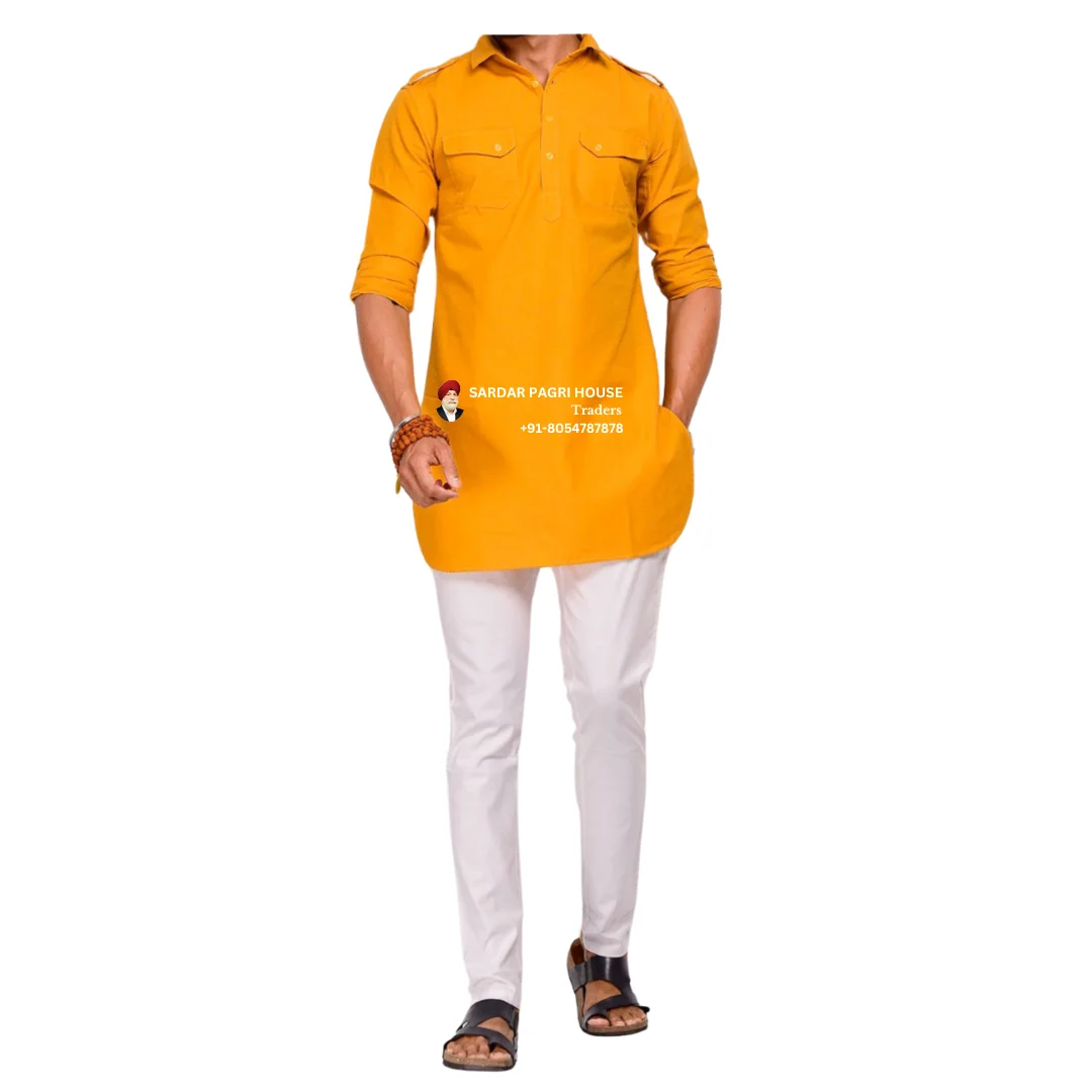 hunter-mustard-kurta-with-white-pajama-for-men