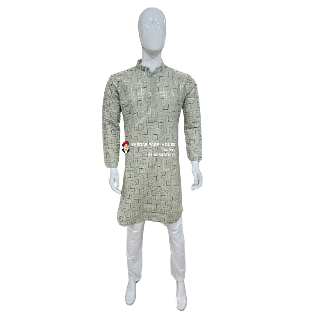 light-green-kurta-pajama-with-sequin-work