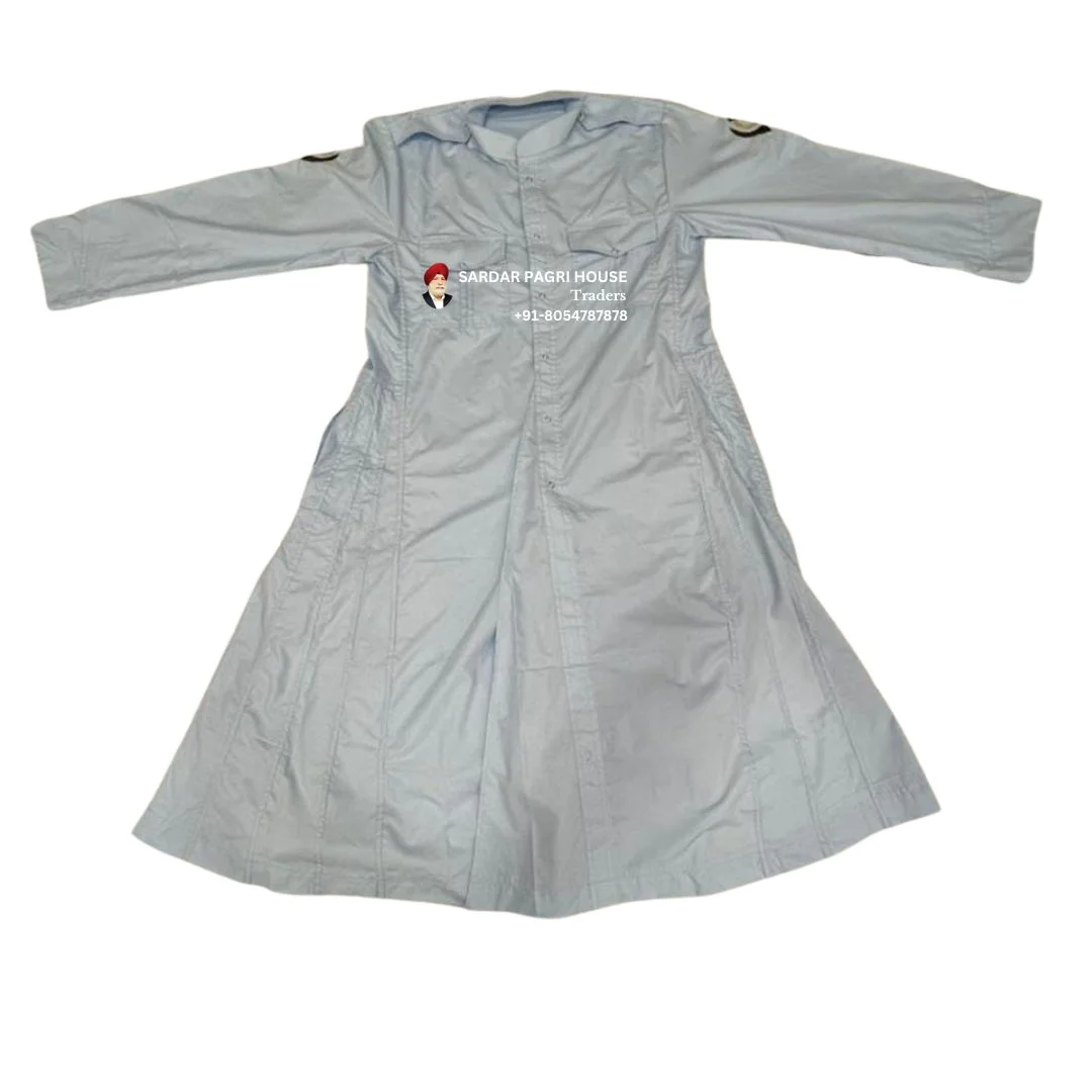 Light Grey Plain Nihang Chola in Poly Cotton