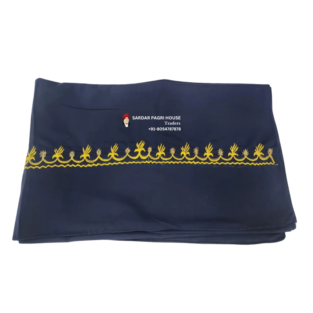 Navy Blue Hazooria With Single Thread Embroidery