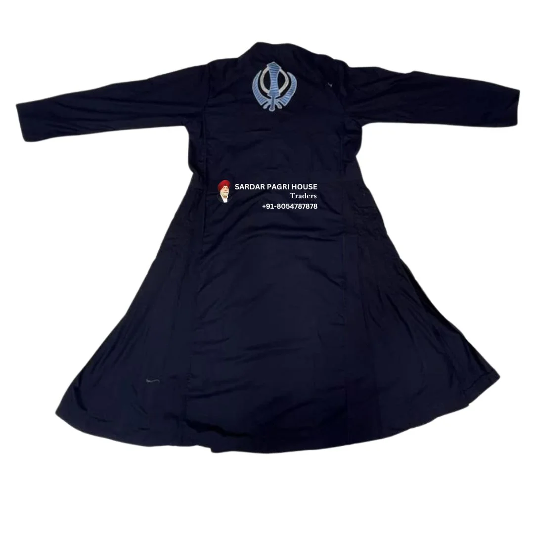 Navy Blue Plain Nihang Chola in Poly Cotton
